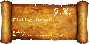 Firling Marcell névjegykártya